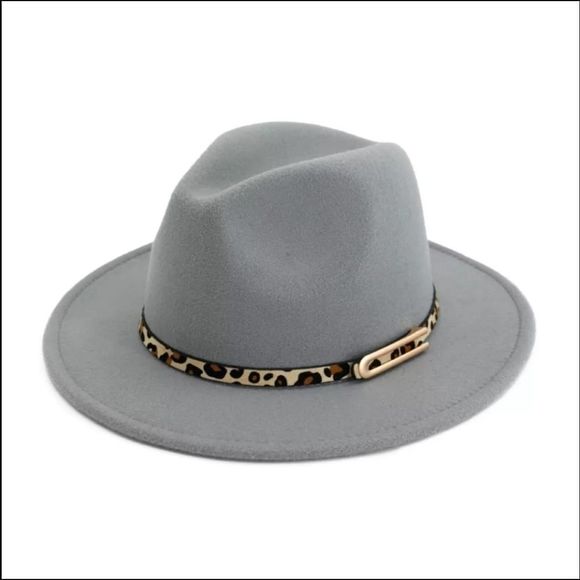 Other - Unisex Fedora Hat with Animal Print Belt